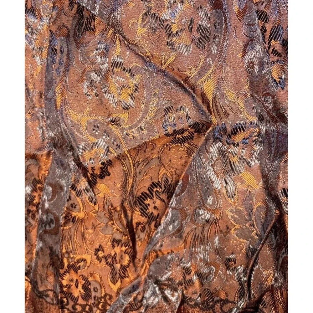 Vintage Silk Scarf Browns‎ Orange Floral Paisley ~ 72